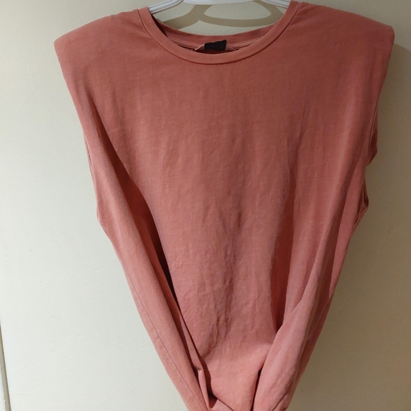 Coral Peach Padded Muscle Tee - Picture 3 of 6